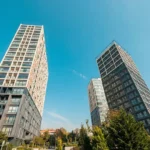 Modern luxury apartment building exterior near Baghdad Avenue Istanbul.