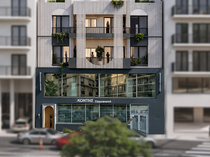 Luxury suites exterior in central Athens