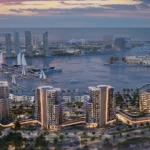 Panoramic view of Portside Square premium apartments for sale in Mina Rashid Dubai with an exclusive marina lifestyle.